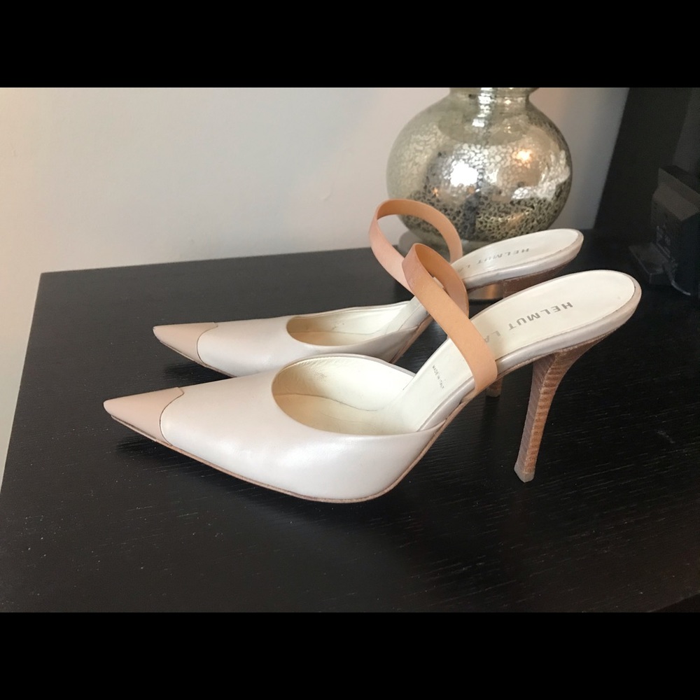 Helmut Lang heels with patent leather accent